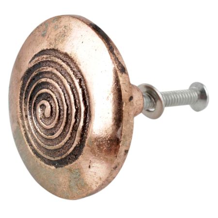 Round Spiral Antique Copper Aluminium Cabinet Knob